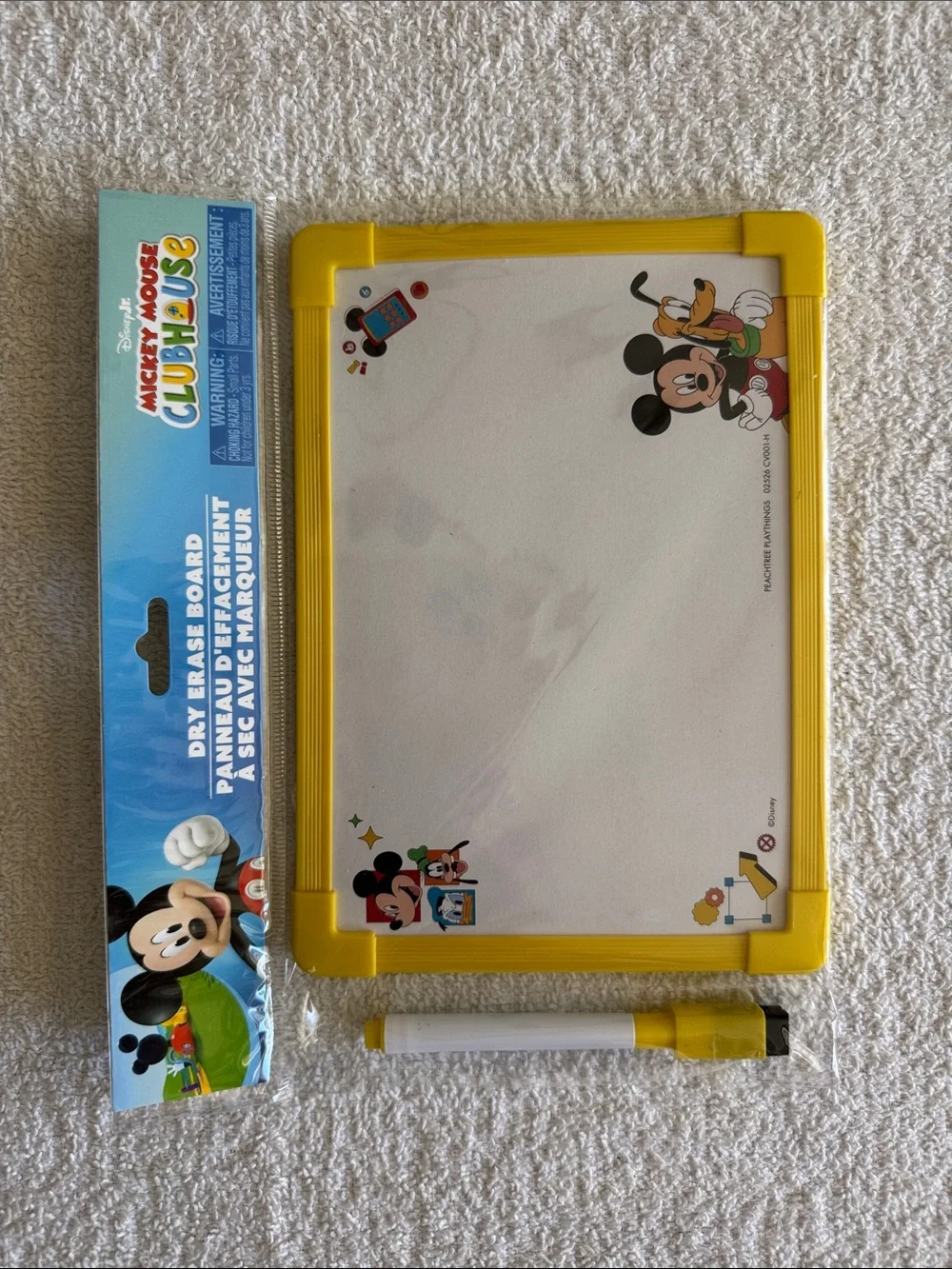 Disney Mickey Mouse Yellow Dry Erase Board with Marker